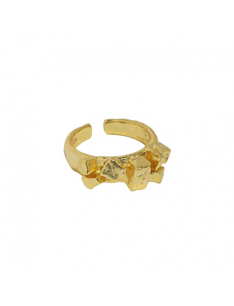 Irregular Geometry Cubic 925 Sterling Silver Adjustable Ring