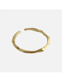 Simple Geometric Irregular Surface 925 Sterling Silver Adjustable Ring