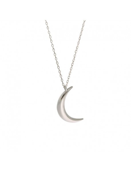 New Crescent Moon 925 Sterling Silver Necklace
