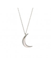 New Crescent Moon 925 Sterling Silver Necklace