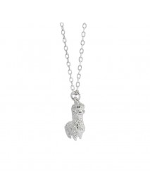 Cute Mini Alpaca Animal 925 Sterling Silver Necklace
