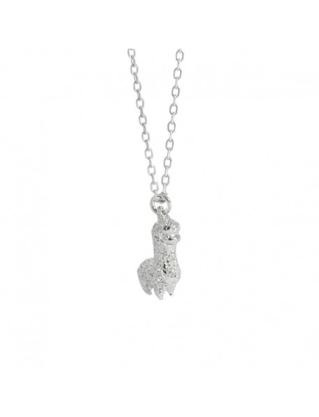 Cute Mini Alpaca Animal 925 Sterling Silver Necklace
