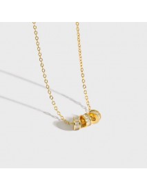 Elegant CZ Lucky Beads 925 Sterling Silver Necklace