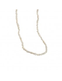Elegant Irregular Natural Baroque Pearl 925 Sterling Silver Necklace