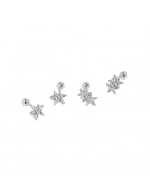 Cute Mini Starfish 925 Sterling Silver Stud Earrings