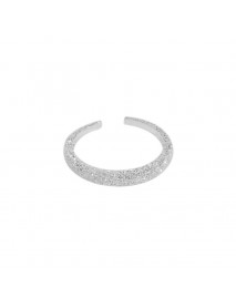 Simple Shining Glittering River 925 Sterling Silver Adjustable Ring