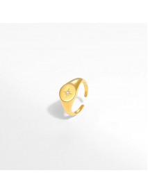 Casual CZ Sun Stars 925 Sterling Silver Adjustable Ring