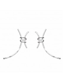 Party  Exaggerated H Letter 925 Sterling Silver Stud Earrings