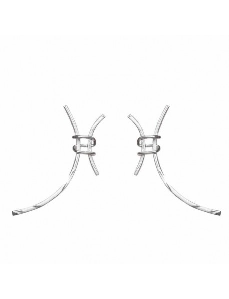 Party  Exaggerated H Letter 925 Sterling Silver Stud Earrings