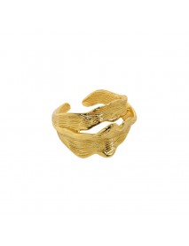 Classic Double Layer Irregular 925 Sterling Silver Adjustable Ring