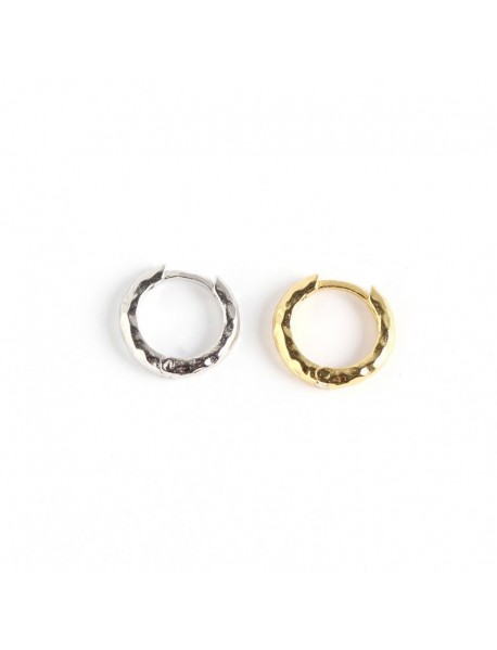 Minimalism Mini Irregular Circle 925 Sterling Silver Hoop Earrings