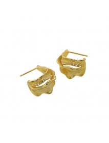 Fashion Irregular Twisted 925 Sterling Silver Hoop Earrings
