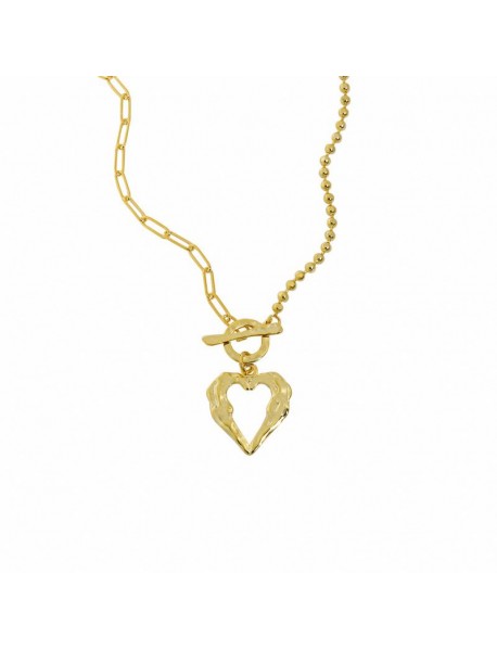 Office OT Irregular Heart 925 Sterling Silver Necklace