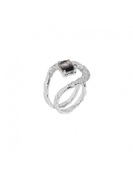 Party Created Tourmaline Double Layer 925 Sterling Silver Adjustable Ring