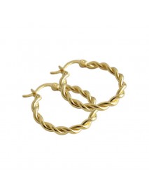 Casual Twisted Circle 925 Sterling Silver Huggie Hoop Earrings