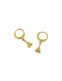 Girl Cute Hearts 925 Sterling Silver Hoop Earrings