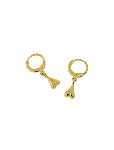 Girl Cute Hearts 925 Sterling Silver Hoop Earrings