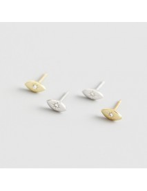 Holiday CZ Eye 925 Sterling Silver Stud Earrings
