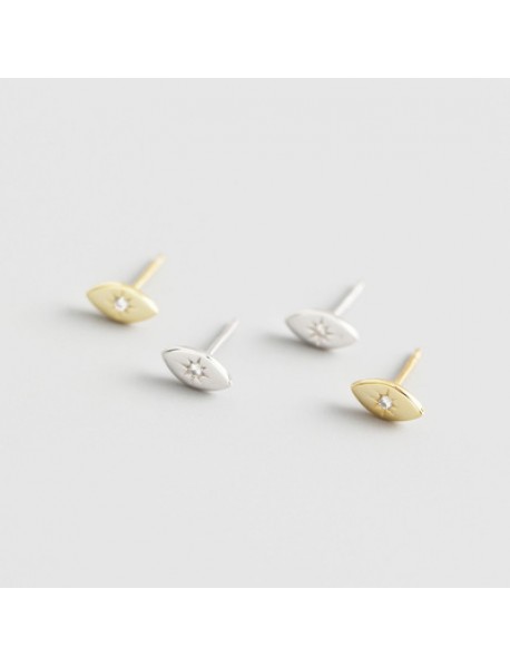 Holiday CZ Eye 925 Sterling Silver Stud Earrings