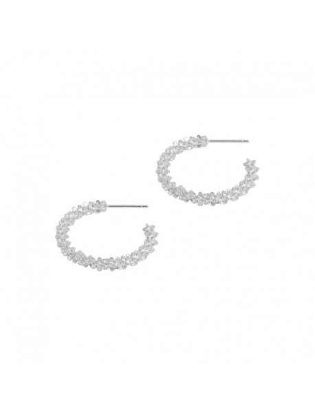 Office Shining Babysbreath 925 Sterling Silver Hoop Earrings