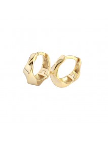 Fashion Twisted Geometry 925 Sterling Silver Huggie Hoop Earrings