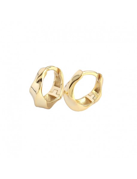 Fashion Twisted Geometry 925 Sterling Silver Huggie Hoop Earrings