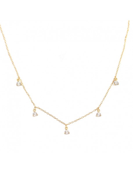 Elegant Geometry Round CZ Tassels 925 Sterling Silver Necklace