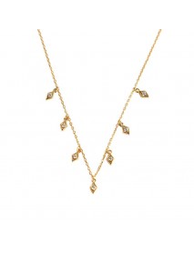 Elegant Geometry Rhombus CZ 925 Sterling Silver Necklace