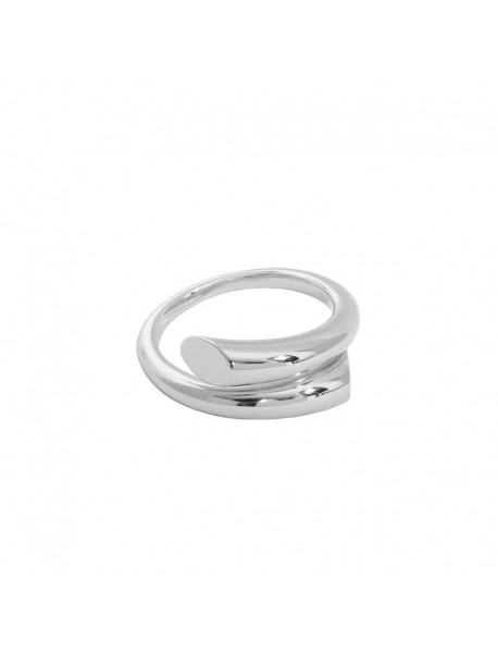 Minimalism Line Crossing 925 Sterling Silver Adjustable Ring