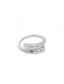 Minimalism Line Crossing 925 Sterling Silver Adjustable Ring