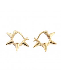 Fashion Punk Rivet 925 Sterling Silver Hoop Earrings