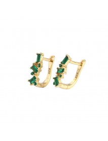 New CZ U Shape 925 Sterling Silver Hoop Earrings