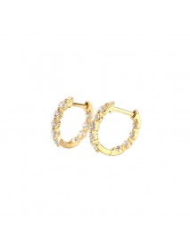 New CZ Circle 925 Sterling Silver Huggie Hoop Earrings