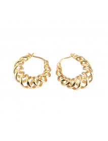 Geometry Hollow Spring 925 Sterling Silver Hoop Earrings