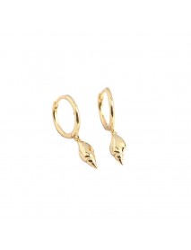 Geometry Shell Conch 925 Sterling Silver Hoop Earrings