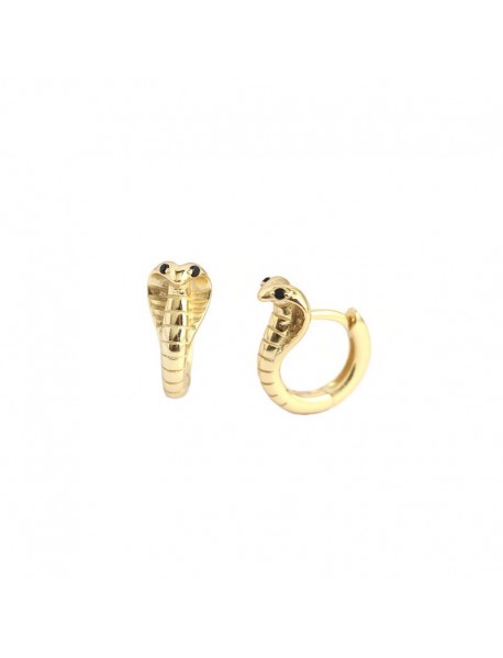 Cute Animal Cobra Snake 925 Sterling Silver Hoop Earrings