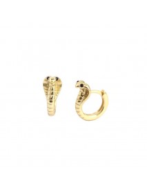 Cute Animal Cobra Snake 925 Sterling Silver Hoop Earrings