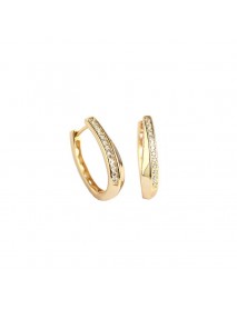 Office CZ U Shape 925 Sterling Silver Hoop Earrings