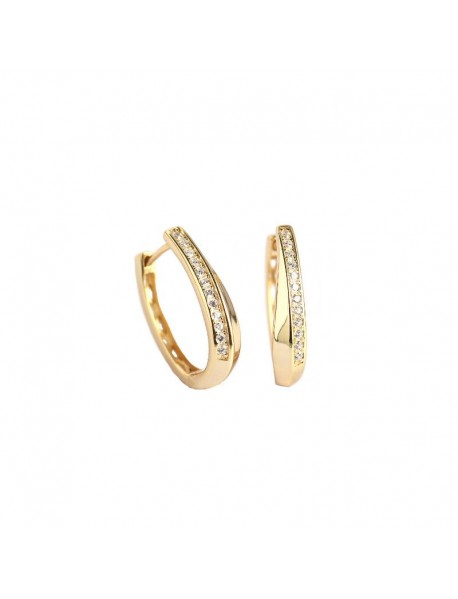 Office CZ U Shape 925 Sterling Silver Hoop Earrings