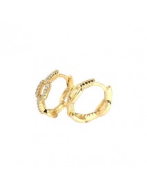 Fashion Chain CZ 925 Sterling Silver Huggie Hoop Earrings