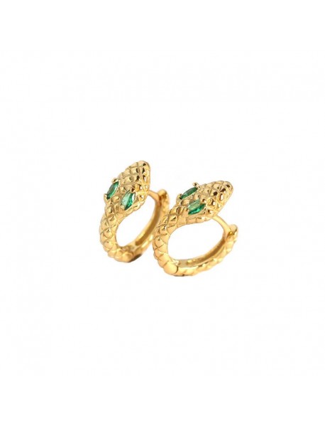 Fashion CZ Snake 925 Sterling Silver Hoop Earrings