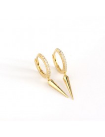 Party CZ Rivet 925 Sterling Silver Hoop Earrings