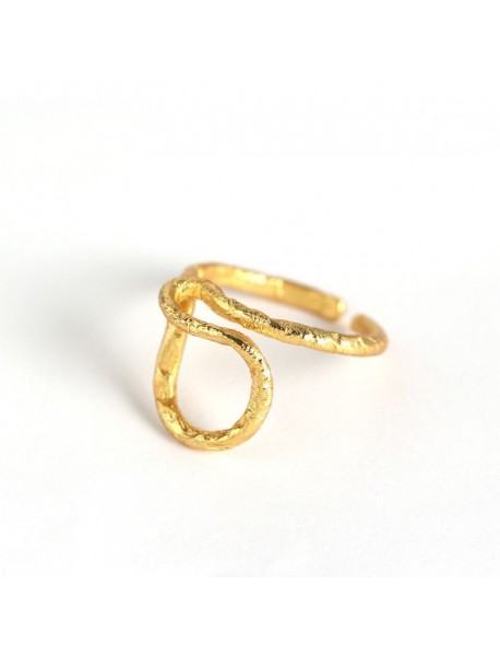 Minimalism Line Cross 925 Sterling Silver Adjustable Ring
