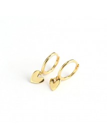 Cute Heart 925 Sterling Silver Hoop Earrings