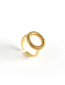 Fashion Round Spring 925 Sterling Silver Adjustable Ring
