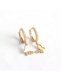 Beautiful Butterfly CZ 925 Sterling Silver Hoop Earrings