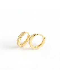 Simple Geometry Square CZ 925 Sterling Silver Huggie Hoop Earrings