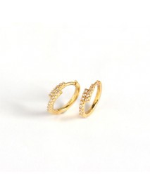 Minimalism CZ Cross Circle 925 Sterling Silver Huggie Hoop Earrings