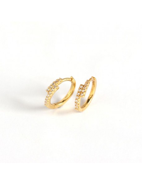 Minimalism CZ Cross Circle 925 Sterling Silver Huggie Hoop Earrings