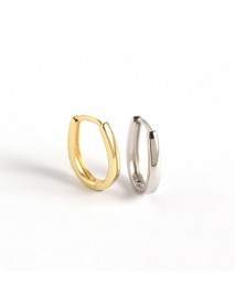 Minimalism U Shape Geometry 925 Sterling Silver Hoop Earrings